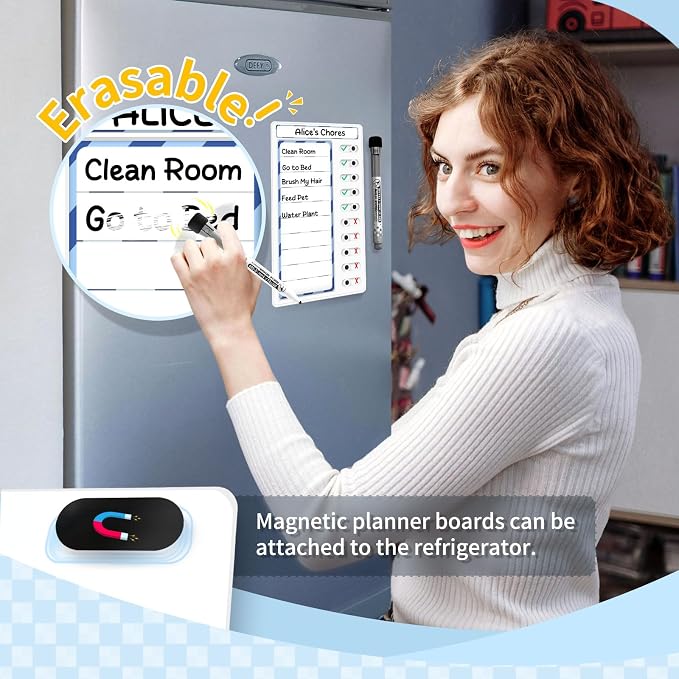 2 Pcs Chore Chart for Kids: Dry Erase My Chores Slider Chart, Magnetic Visual - Image 2