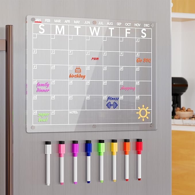 Acrylic Magnetic Dry Erase Board Calendar - Field & Grace