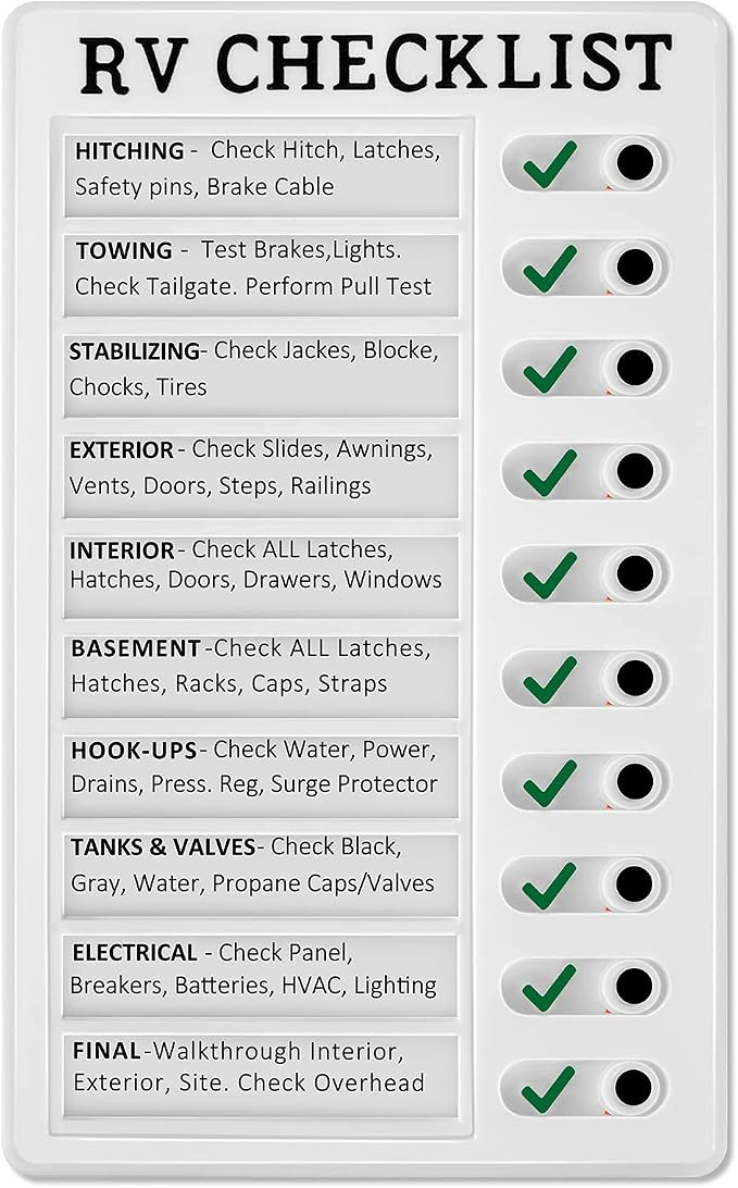 Zonon 1 Pack Rv Checklist Board to Do List Boards Plastic Chore Chart Memo by Zonon