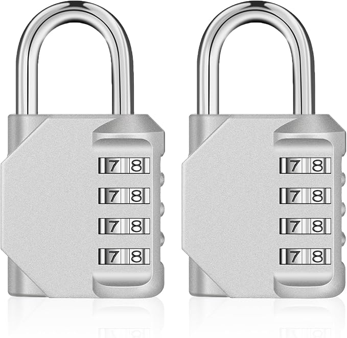 ZHEGE Combination Lock 2 Pack, 4 Digit Outdoor Padlock by ZHEGE
