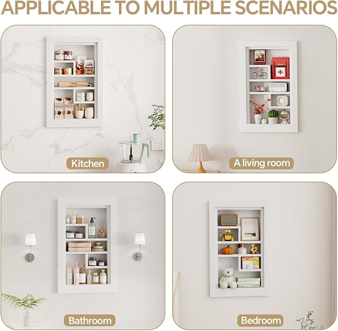 Solid Wood 14 X 24 Recessed Medicine Cabinet, Medicine Cabinet Organizer - Image 5