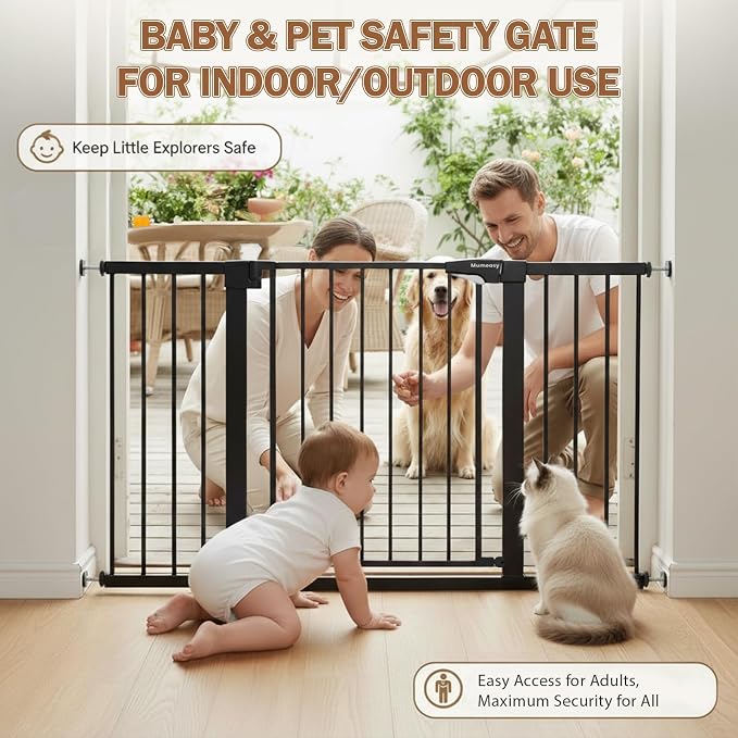Mumeasy Baby Gate Extra Wide, 29.5-51'' Pressure Mounted Dog Gate - Image 5