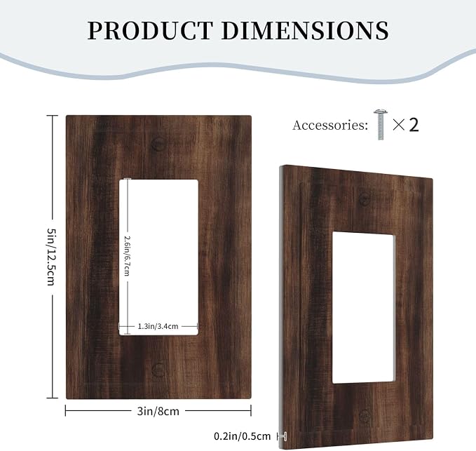 Decorative Outlet Covers Rustic Farmhouse Brown Wood Barn Door 1 Gang Rocker - Image 5