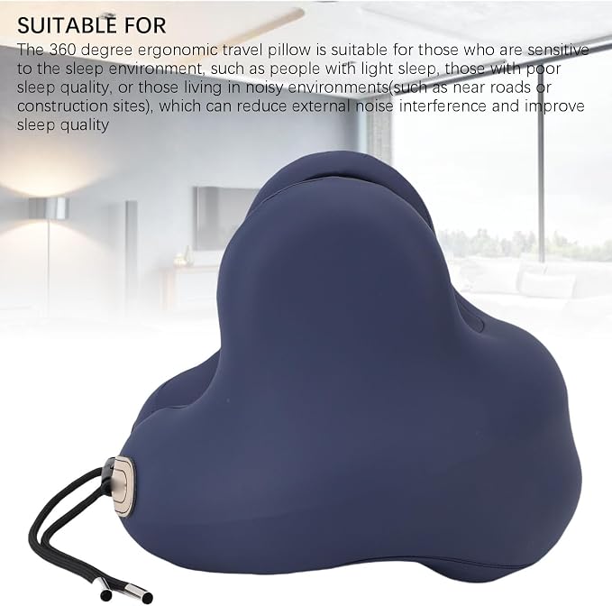 Travel Neck Pillow, 360 Degree Comfort Portable Neck Pillow Airplane Sleeping - Image 3