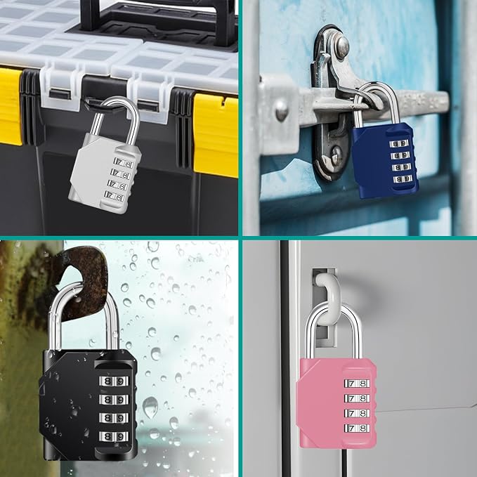 ZHEGE Combination Lock, 4 Digit Combination Padlock Outdoor, School Lock - Image 5