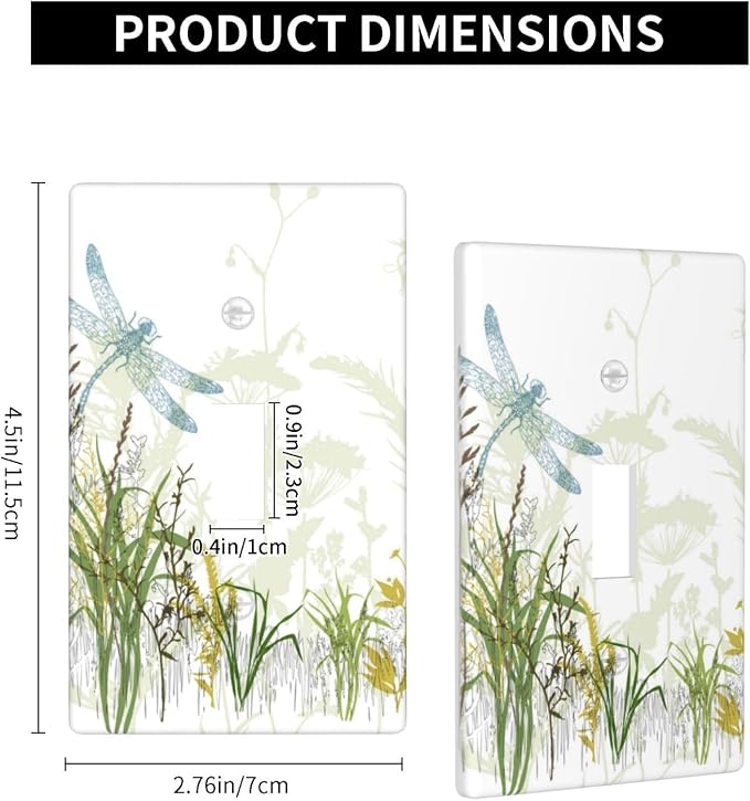 Wild Flower Dragonfly 1 Gang Toggle Light Switch Cover Plates Decorative - Image 4
