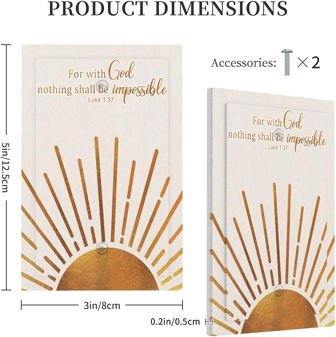 Mid Century Boho Sun Inspirational Quote 1 Gang No Device Light Switch Covers - Image 5