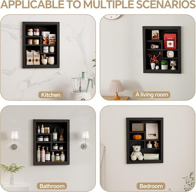 Solid Wood 14 X 18 Recessed Medicine Cabinet, Medicine Cabinet Organizer - Image 5