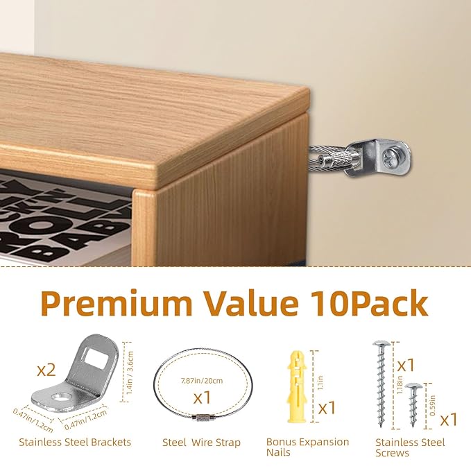 Furniture Anchors for Baby proofing and Furniture Wall Anchor, Wall Anchors for - Image 3