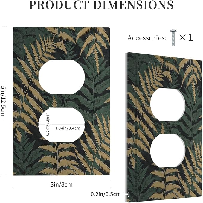 Outlet Covers Botanical Fern Green Leaf Forest 1 Gang Duplex Light Switch Cover - Image 5