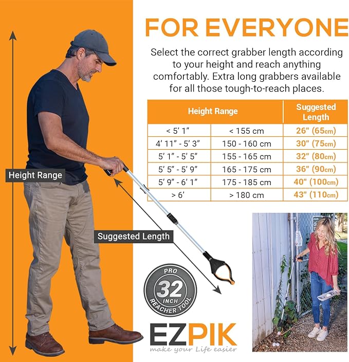 EZPIK Pro 32" Foldable Grabber Reacher Tool - Image 7