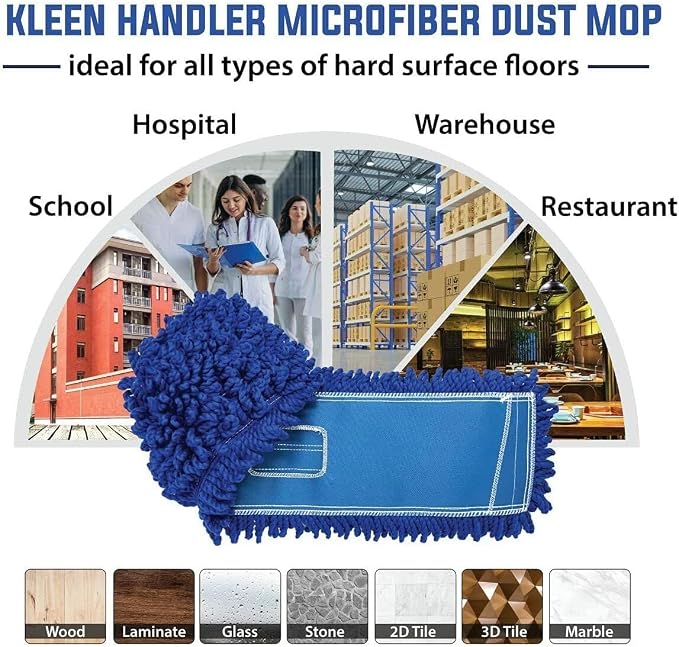 Kleen Handler 18 inch Microfiber Dust Mop | Small Washable Commercial Mop Head - Image 8