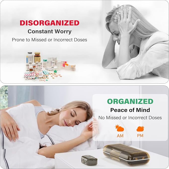 Weekly Pill Organizer 2 Times a Day, Moisture-Proof, Detachable Compartments - Image 4