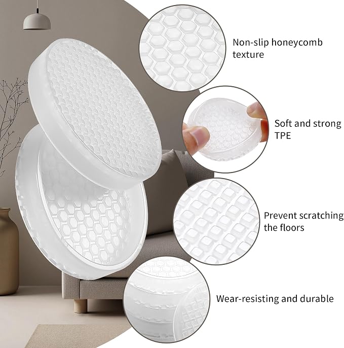 Ezprotekt Non Slip Furniture Pads, Round Furniture Coasters - Image 5