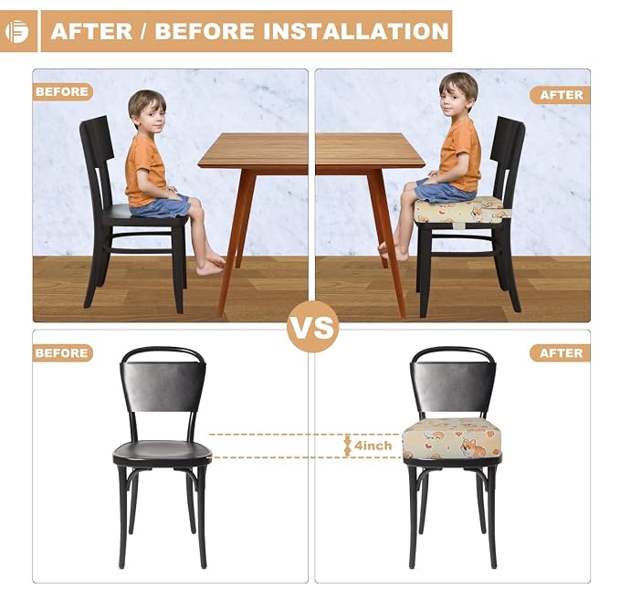 Toddler Booster Seat for Dining Table, Portable Booster Seat for Kitchen Chair - Image 4