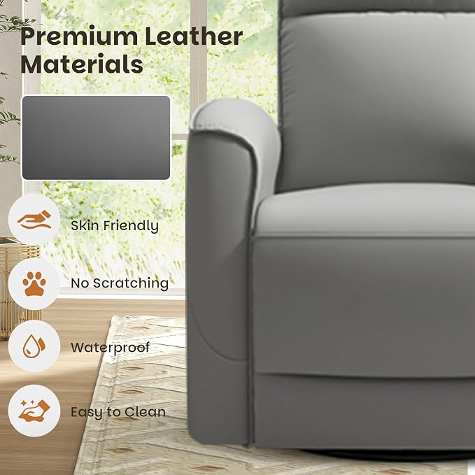 CANMOV Rocker Recliner Chair, 360°Swivel Nursery Glider Recliner, Manual - Image 7