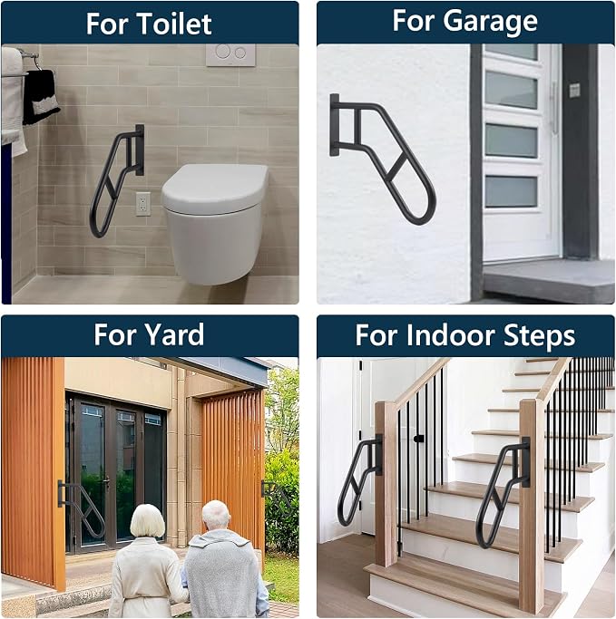 Hand Rails for Outdoor Steps & Elderly, U-Shape Wall Mount Stair Railing - Image 5
