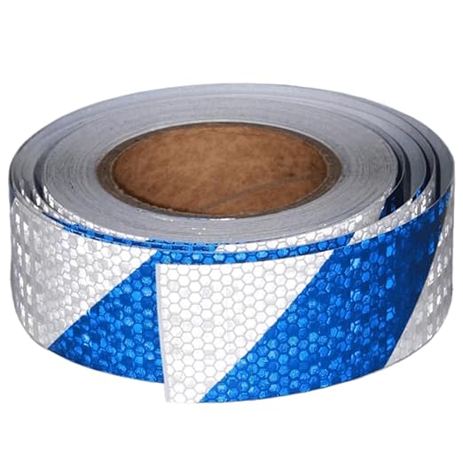 Industrial Reflective Tape Blue and White 2 inch Wide, Outdoor Waterproof by tuyrchu