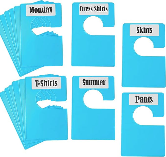 16 Pack White Clothing Rack Size Dividers Plus 45 Labels and 18 Large Blank by DMLNN