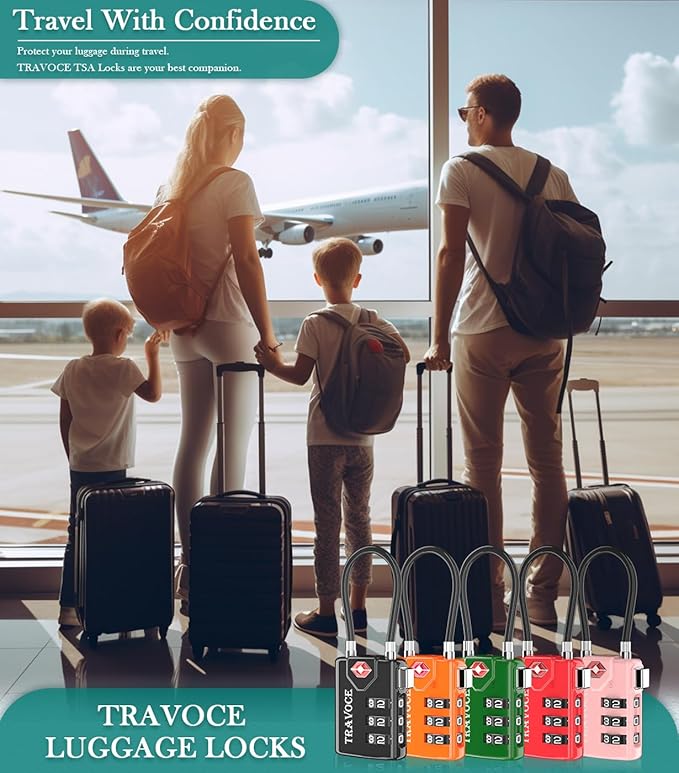 TSA Approved Luggage Locks, Travel Locks Which Also Work Great as Gym Locks - Image 5