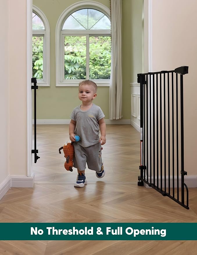Babelio Easy to Remove & No Bottom Bar Baby Gate, 35.5-55" Extra Wide Hardware - Image 3