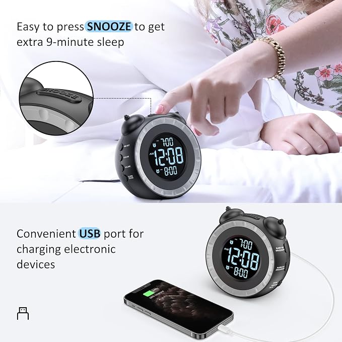 uscce Loud Dual Alarm Clock - Image 7