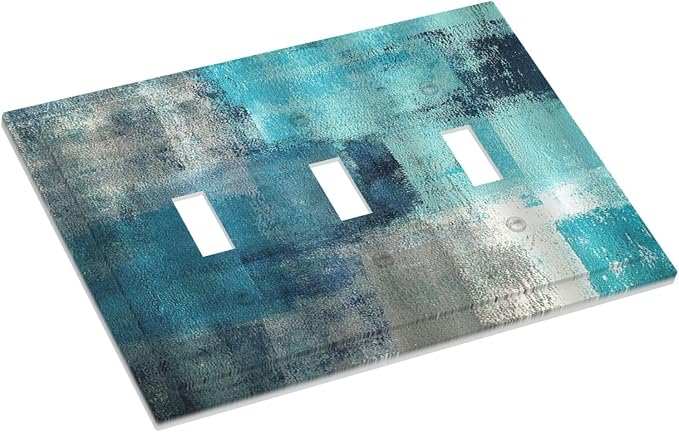 Decorative Switch Plates Teal Blue Modern Geometric Abstract Turquoise Green 3 - Image 3