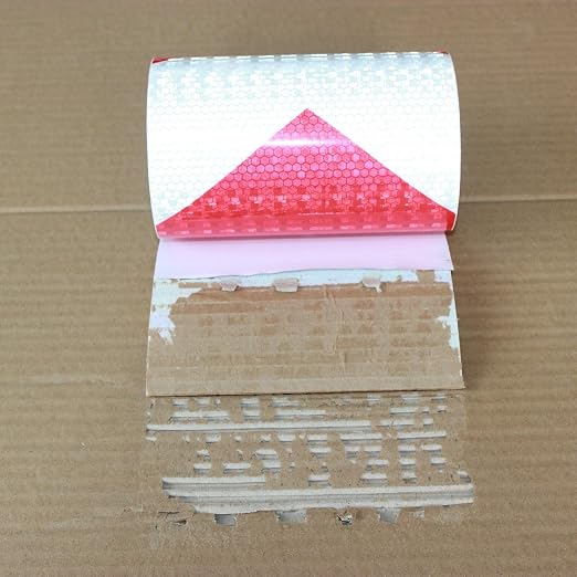 Reflective Tape Red and White 6 inch X 10 feet, Outdoor Waterproof Hazard - Image 2