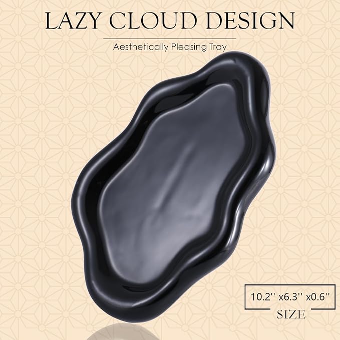 Ceramic Jewelry Tray Trinket Dish, Decorative Cloud Vanity Key Tray - Image 2