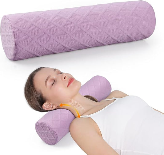 Cozyhealth Cervical Roll Pillow, Medium Soft Memory Foam Neck Round Pillow by Cozyhealth