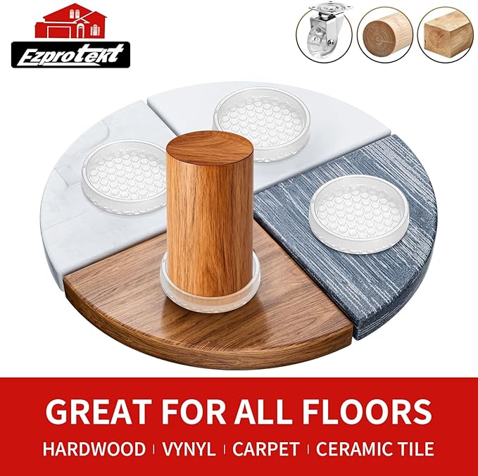 Ezprotekt Non Slip Furniture Pads, Anti-Slip Round Furniture Coasters - Image 3