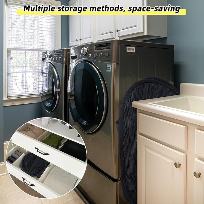 Collapsible Laundry Basket, 90L Foldable Pop-up Laundry Hamper - Image 6