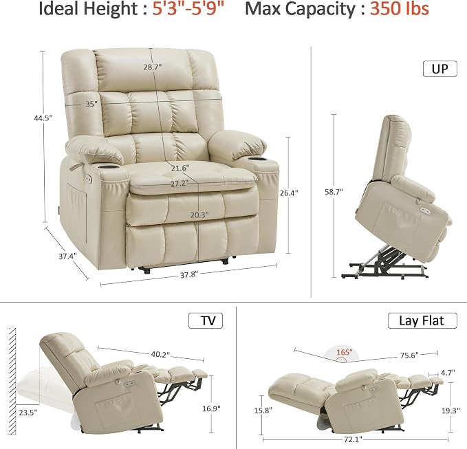 MCombo Dual Motor Power Lift Recliner Chair - Image 3