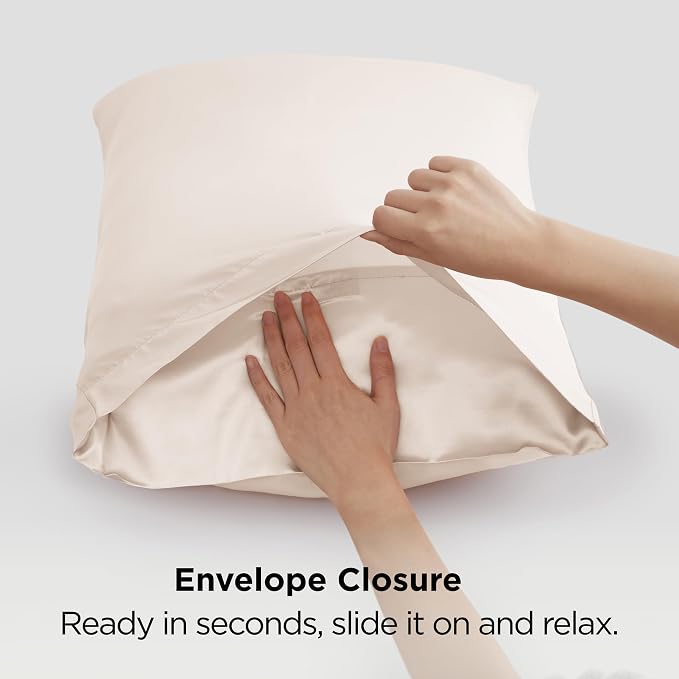 Bedsure Satin Pillowcase 2 Pack Similar to Silk Pillow Cases Standard Size - Image 8
