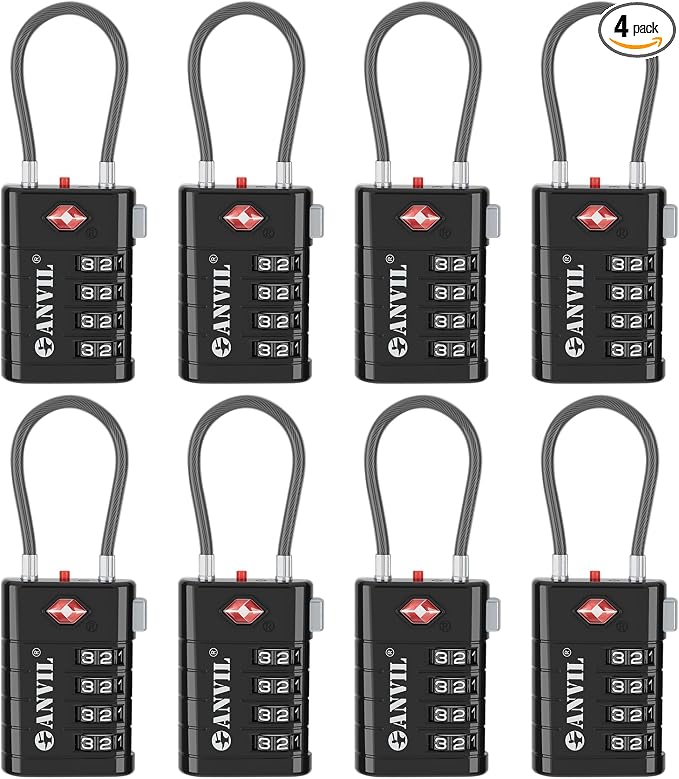 ANVIL 4 Digit Luggage Locks, TSA Locks by ANVIL