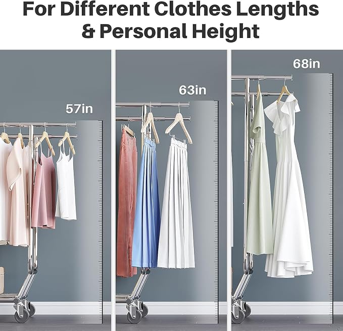 HOKEEPER Clothes Rack Heavy Duty Clothing Rack Load 650 LBS Collapsible Garment - Image 7