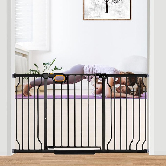 Gate for Baby Indoor 29-57'' Wide, Adjustable Safety Gate for Stairs No by owlieextrawidebabygate