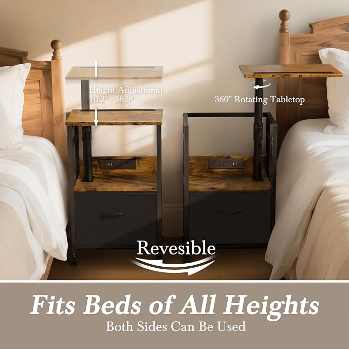 Swivel Lift Top Nightstand - Image 2