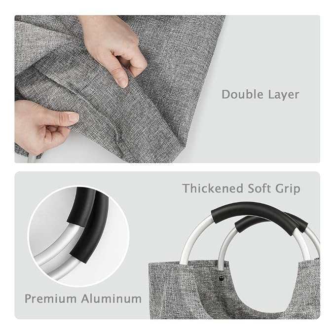 Large Laundry Hamper Bag Collapsible, Tall Laundry Basket - Image 2