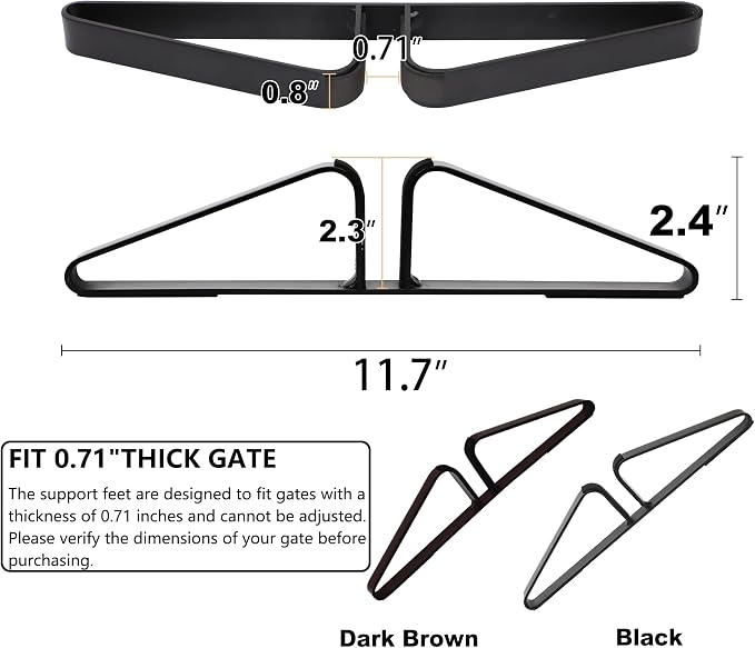 Freestanding Pet Gate Metal Support Feet, Triangle Support Feet Set of 2 - Image 5