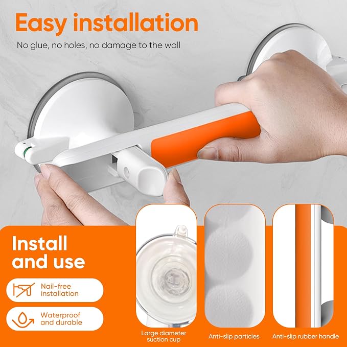 Showers Bathtubs Grab Bars, Slip Grip Handrails, Heavy Duty Anti Slip Grip - Image 5
