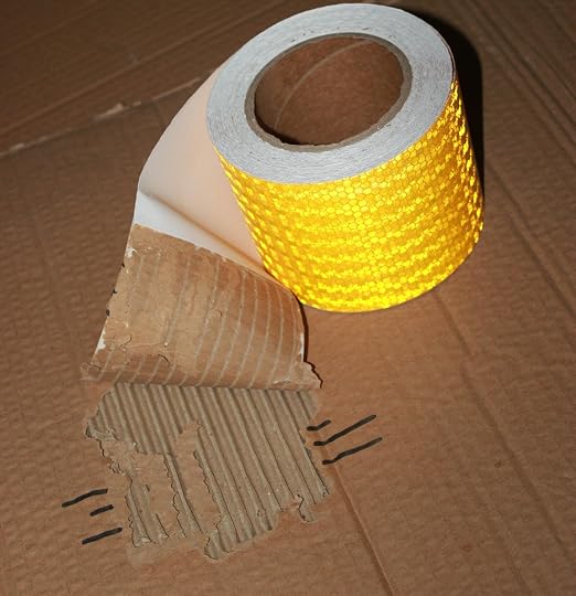 Yellow Reflective Tape 4 inch Wide, Outdoor Waterproof Hazard Conspicuity - Image 2