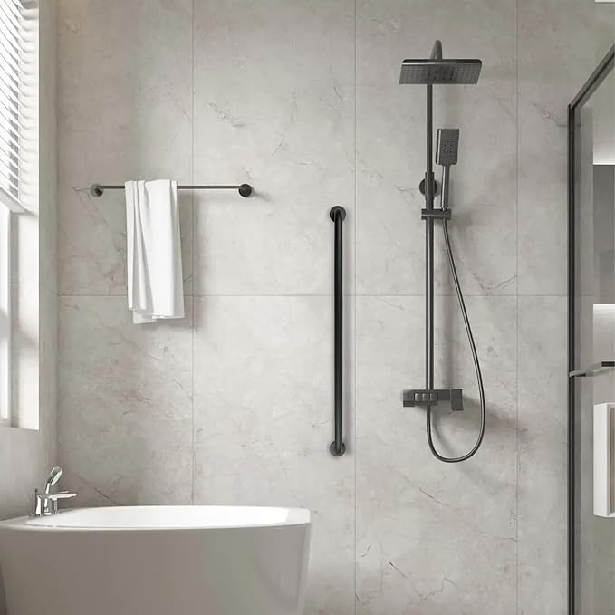 Shower Grab Bar, 2 Pack 39.4 Inch Black Bathroom Grab Bar, 1.25" Diameter 304 - Image 6