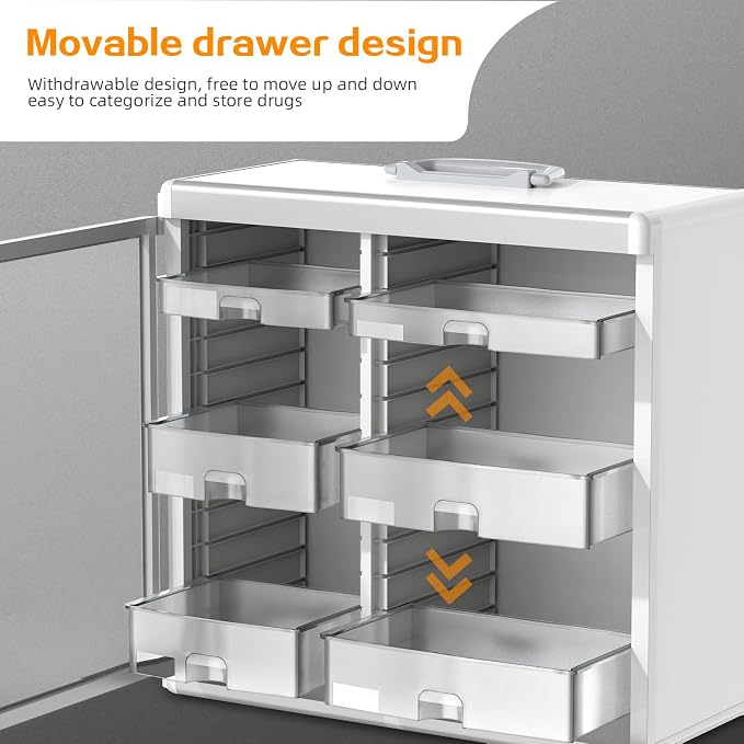 Glosen Medicine Cabinet with Key Wall Mounted Medication Lock Box 【 Silver 15x - Image 6