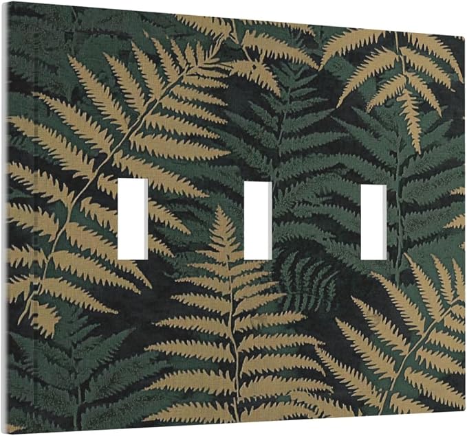 Decorative Switch Plates Botanical Fern Green Leaf Forest 3 Gang Wall Plate - Image 2