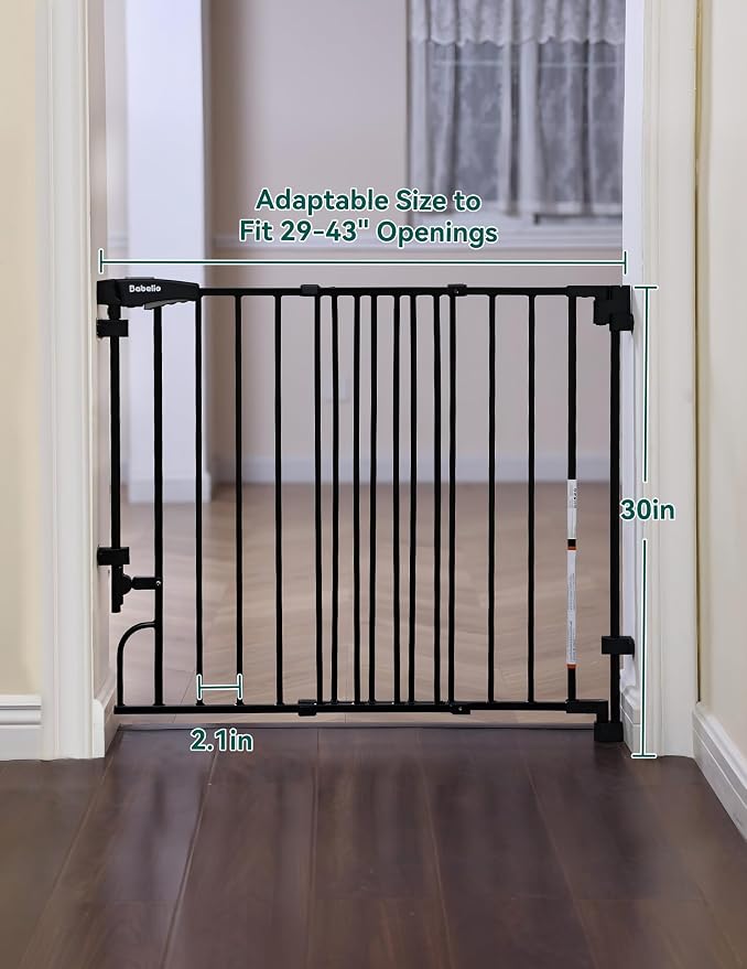 Babelio Easy to Remove & No Bottom Bar Baby Gate, 29-43" Hardware Mounted| Wide - Image 7