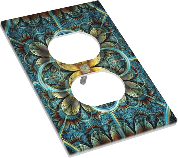 Outlet Covers Boho Fractal Mandala 1 Gang Duplex Light Switch Cover Plate - Image 3