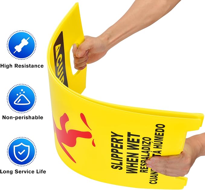 MATTHEW CLEANING 25'' Industrial Wet Floor Sign 12 Pack 2-Sided Durable - Image 2