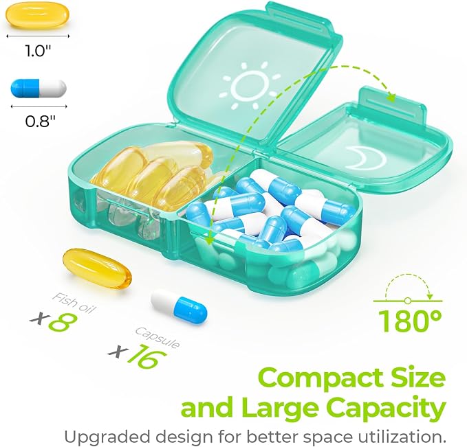 AUVON XL Weekly Pill Organizer 2 Times a Day, Pill Box 7 Day - Image 2