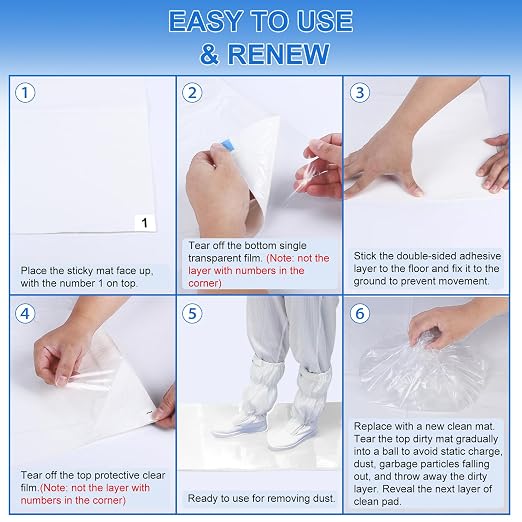 Sticky Mat Tacky Adhesive Pads 300 Sheets, 30 Sheets/Pack, Thickened Cleaning - Image 6